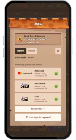 Offerta bonus sul deposito