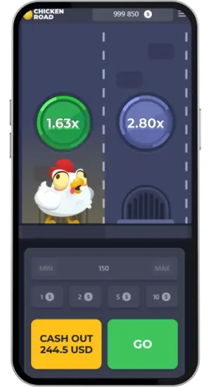 Chicken Road 1.63x multiplikator vises under spil