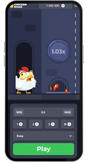 Chicken Road spilstart med Easy niveau