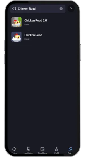 Søgning efter Chicken Road spillet