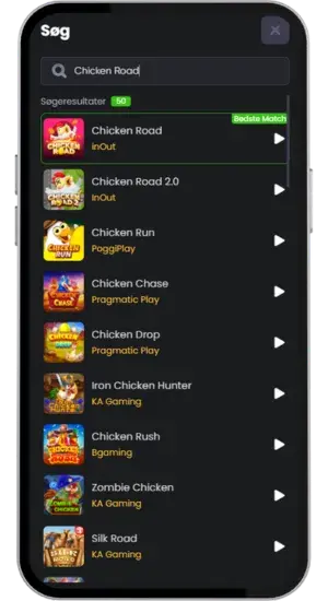 Sök efter Chicken Road-spelet