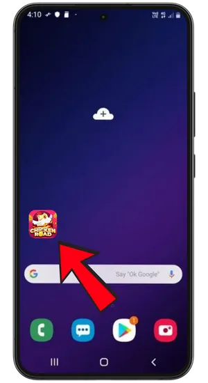 Chicken Road casino app icon on Android home screen ready to launch